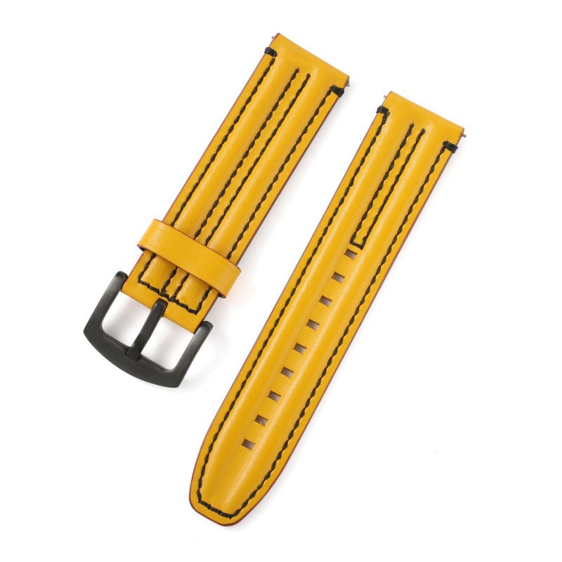 Double Bone Three-Dimensional Genuine Leather Watch Strap