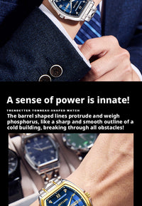 Mstianq 1121 Barrel-Shaped Men's Quartz Watch