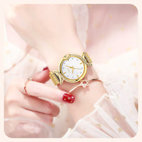 OLIKA 30m Waterproof Ladies Watch Real Fritillary Face Fish Tail Diamond