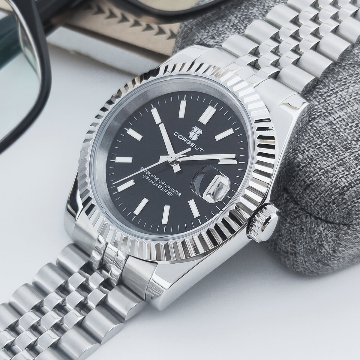 Corgeut 6002 NH35 Movement Sapphire Mirror 100m waterproof