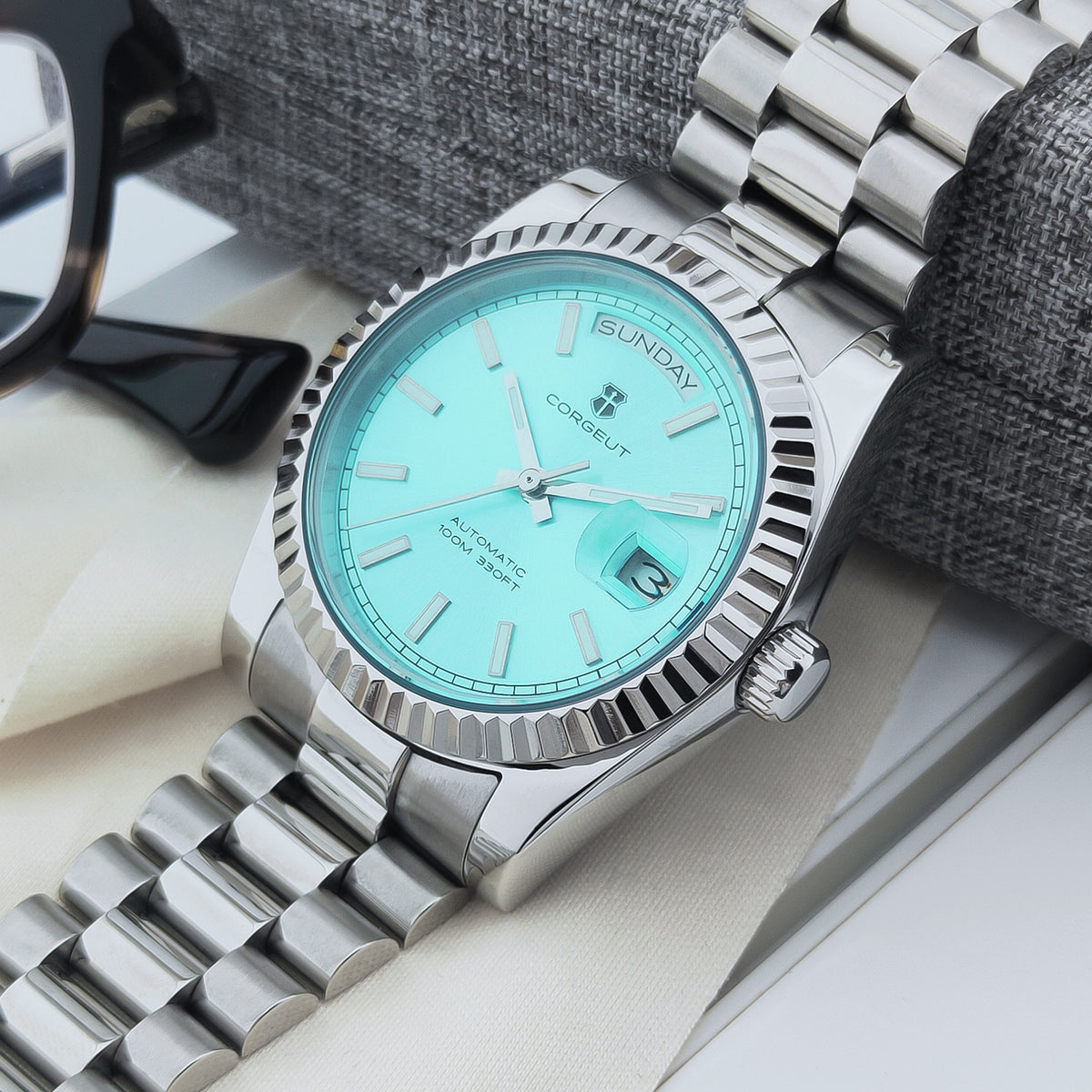 Corgeut 6002L ST1644 Movement Sapphire Mirror 200m waterproof