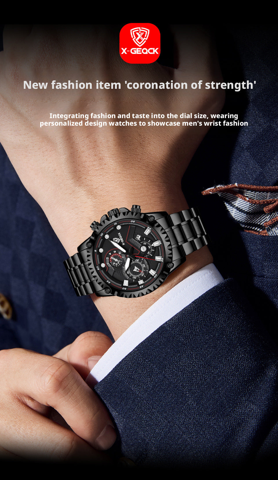 X-GEQCK DRL4 Men's Chronograph Quartz Wristwatch