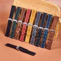 First Layer Cowhide Crazy Horse Retro Watch Strap