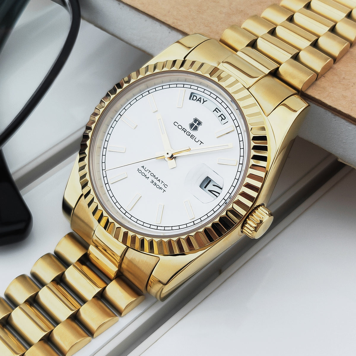 Corgeut 6002 NH36 Movement Sapphire Mirror 100m waterproof