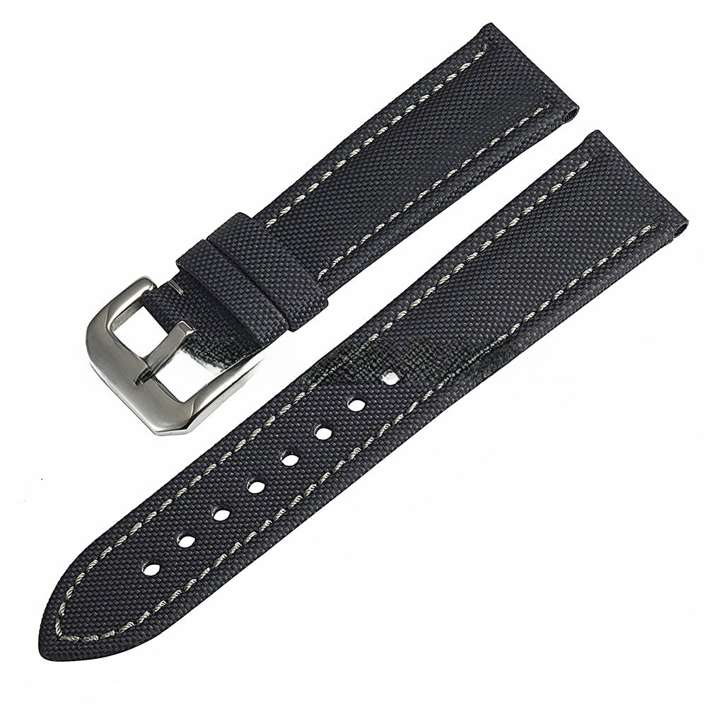 Black nylon canvas strap