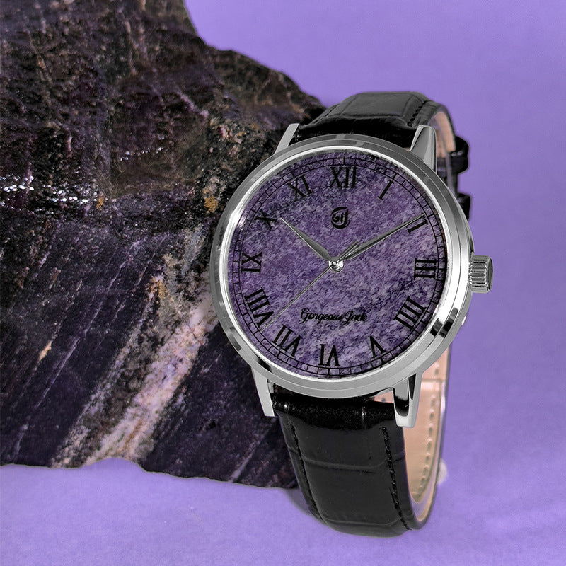Gorgeous Jade MY250529 8215 Movement Amethyst Dial Watch