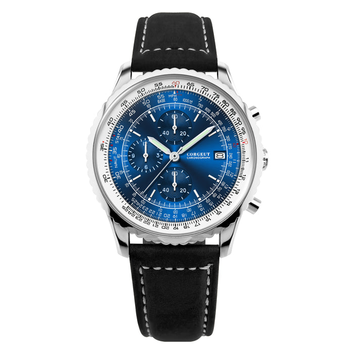 Corgeut 9001 VK67 Movement Mineral Glass 30m Waterproof