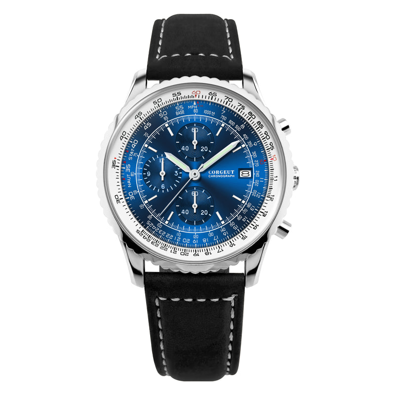 Corgeut 9001 VK67 Movement Mineral Glass 30m Waterproof