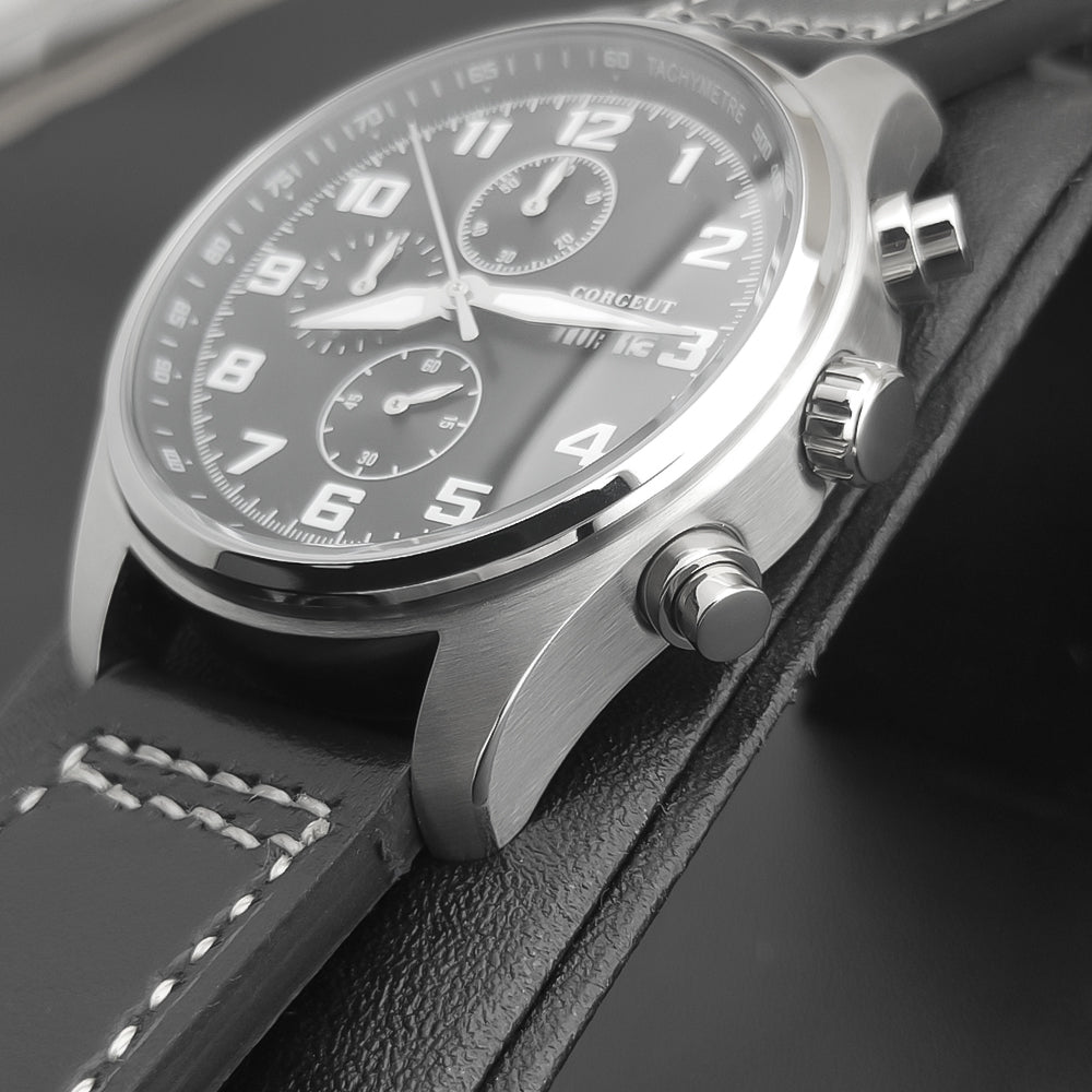 Corgeut 9003 OS00 Movement Mineral Glass 30m Waterproof