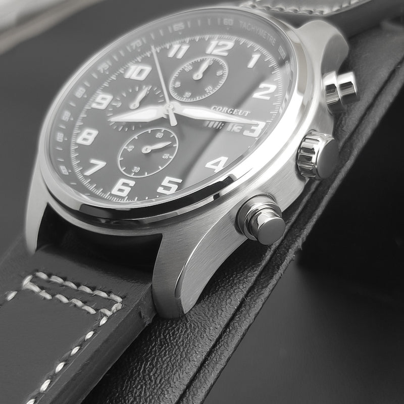 Corgeut 9003 OS00 Movement Mineral Glass 30m Waterproof