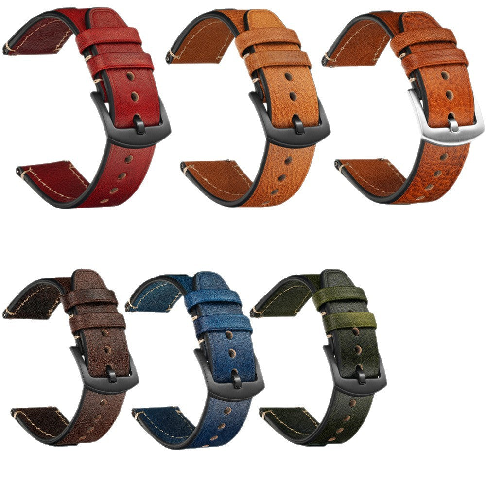 Genuine Leather Vintage Tree Cream Leather Watch Strap