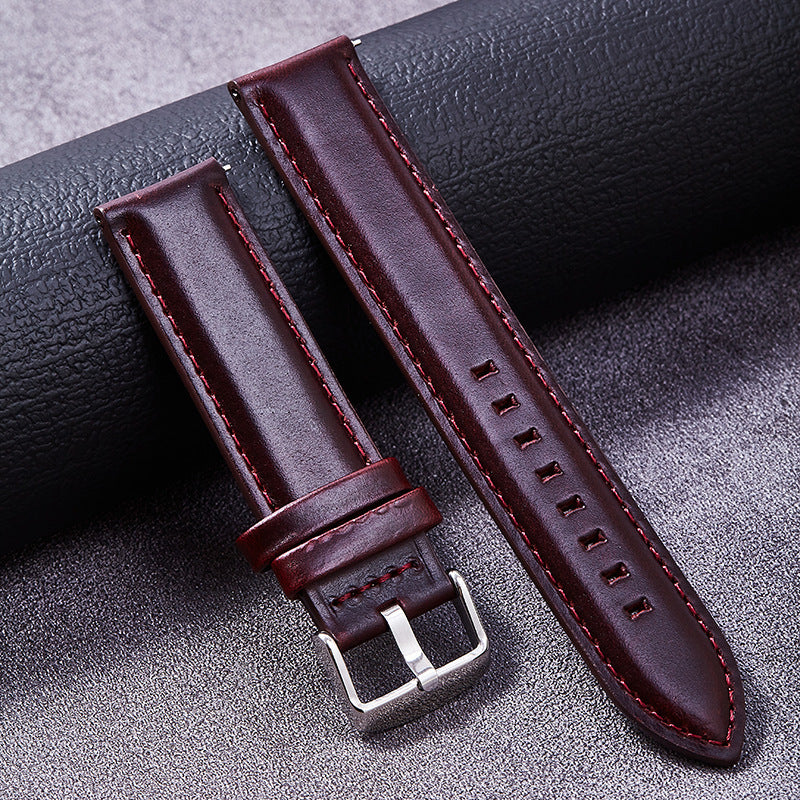 Oil wax leather genuine leather watch strap