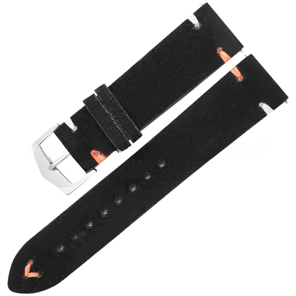 Wholesale Colorful Handstitched Velvet Suede Leather Watch Strap