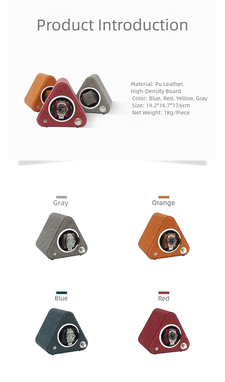 Triangular PU Leather Automatic Watch Winder