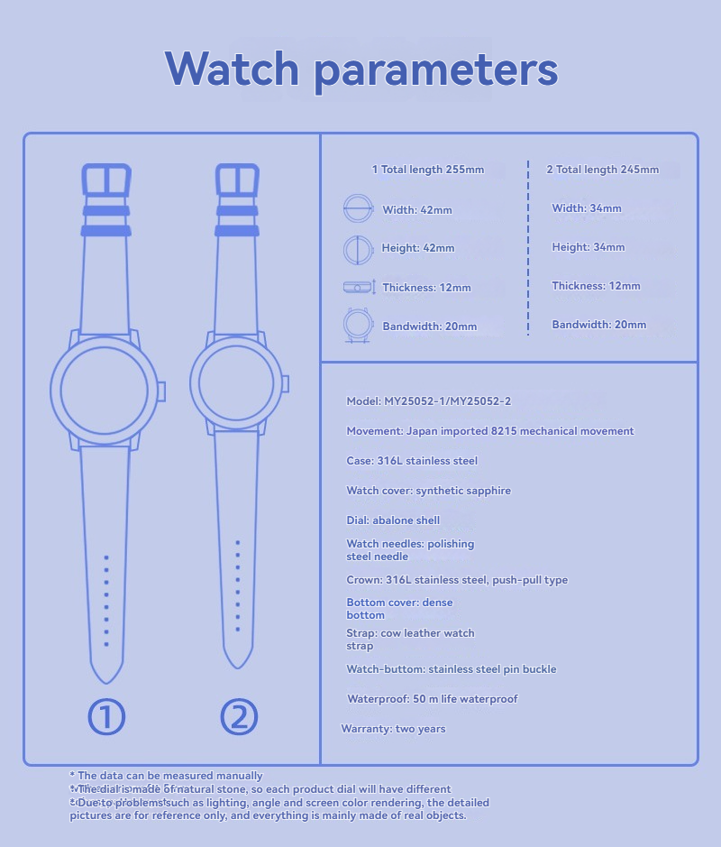 Gorgeous Jade MY25052 8215 Movement Abalone Shell Dial Watch