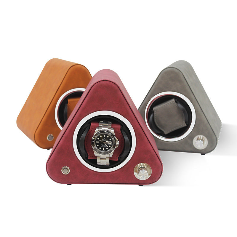Triangular PU Leather Automatic Watch Winder