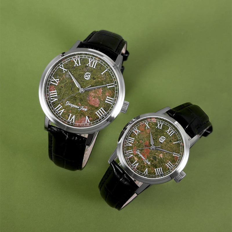 Gorgeous Jade MY250515 8215 Movement Motley Green Stone Dial Watch