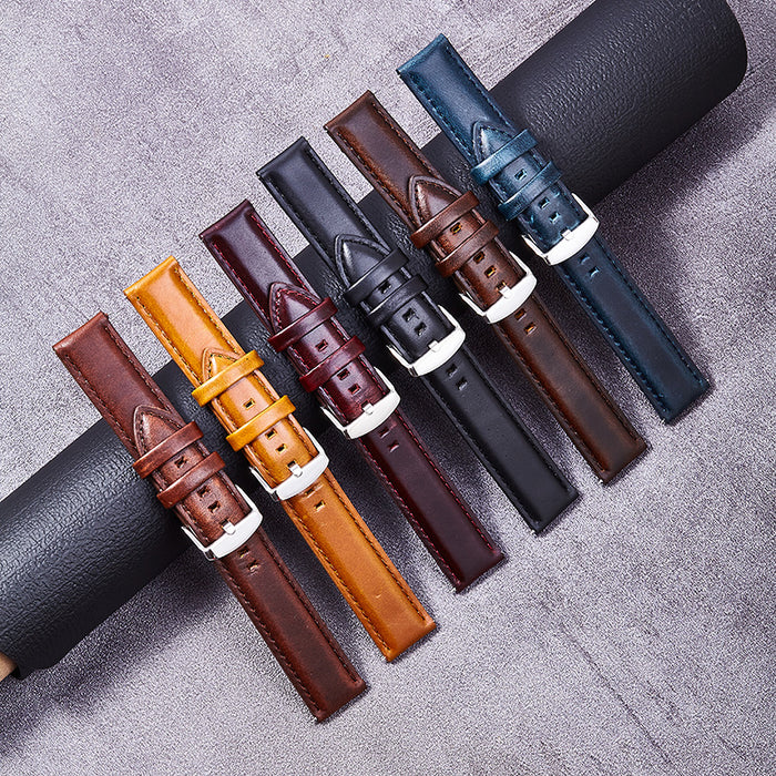 Oil wax leather genuine leather watch strap
