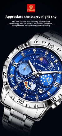 X-GEQCK 5072 Men's Starry Sky Style Electronic Waist Watch
