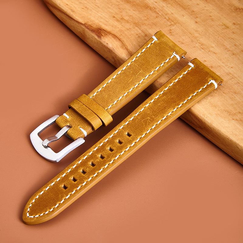 First Layer Cowhide Crazy Horse Retro Watch Strap