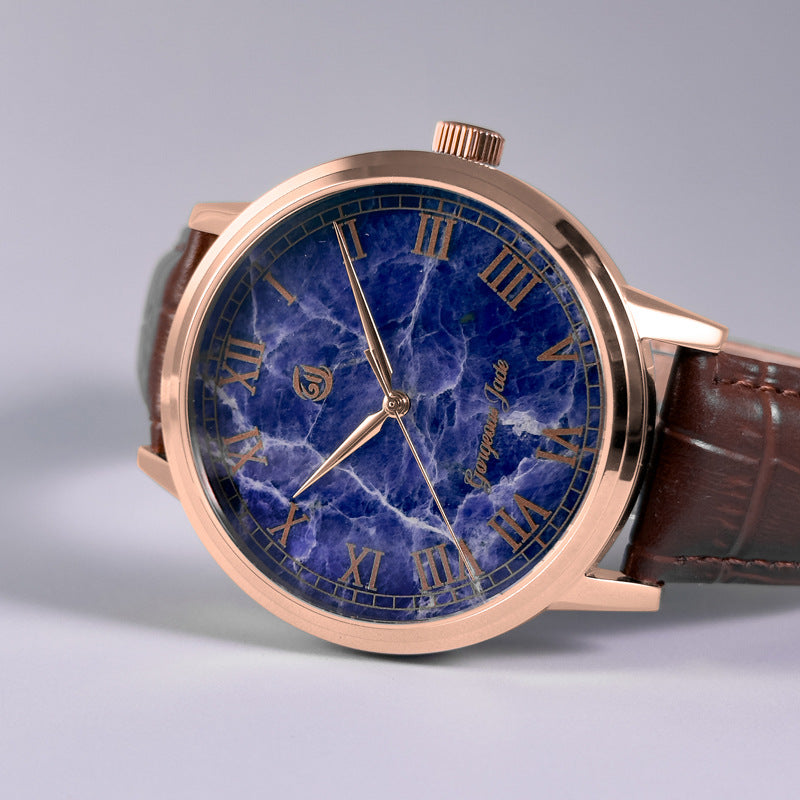 Gorgeous Jade MY250518 8215 Movement Blue-Veined Stone Dial Watch