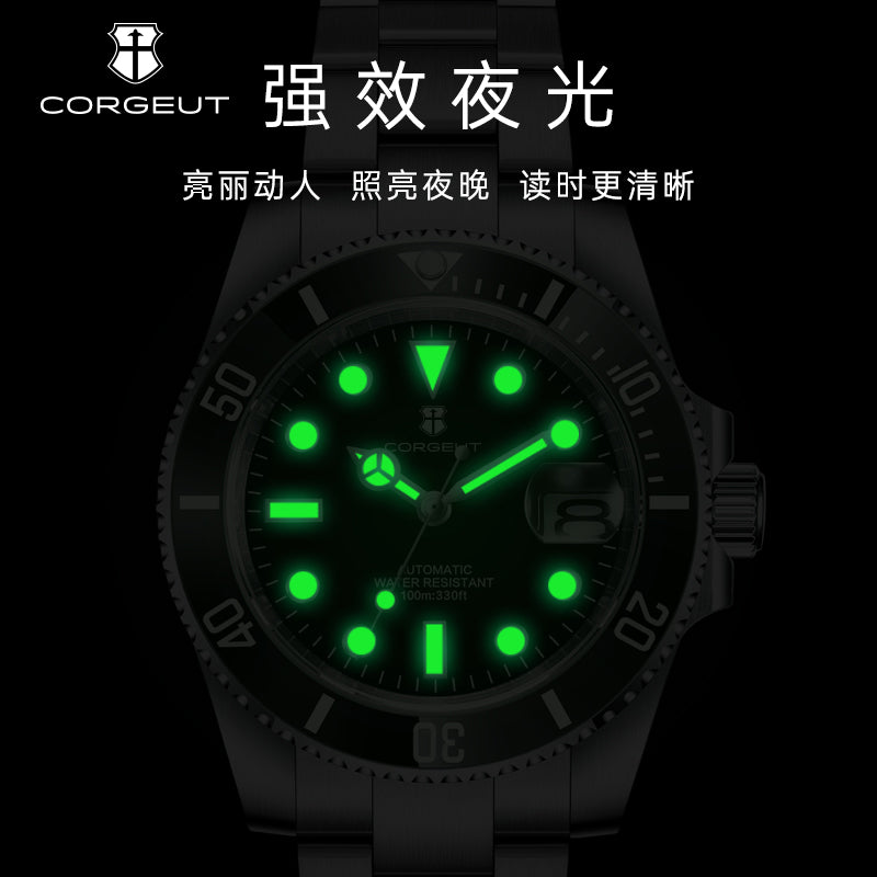 Corgeut 6001 NH35 Movement Sapphire Mirror 100m waterproof