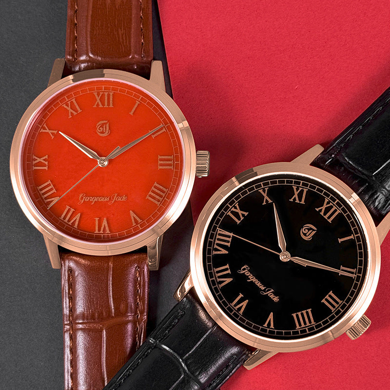 Gorgeous Jade MY250523 8215 Movement Red Agate Dial Watch