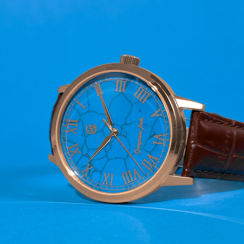 Gorgeous Jade MY250521 8215 Movement Synthetic Turquoise Dial Watch