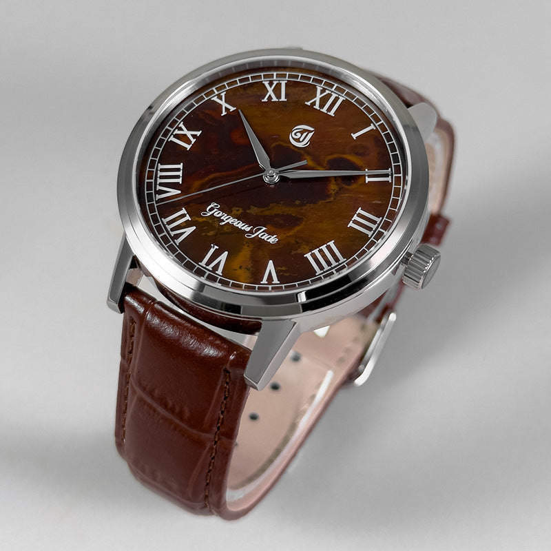 Gorgeous Jade MY25054 8215 Movement Brown Stone Dial Watch