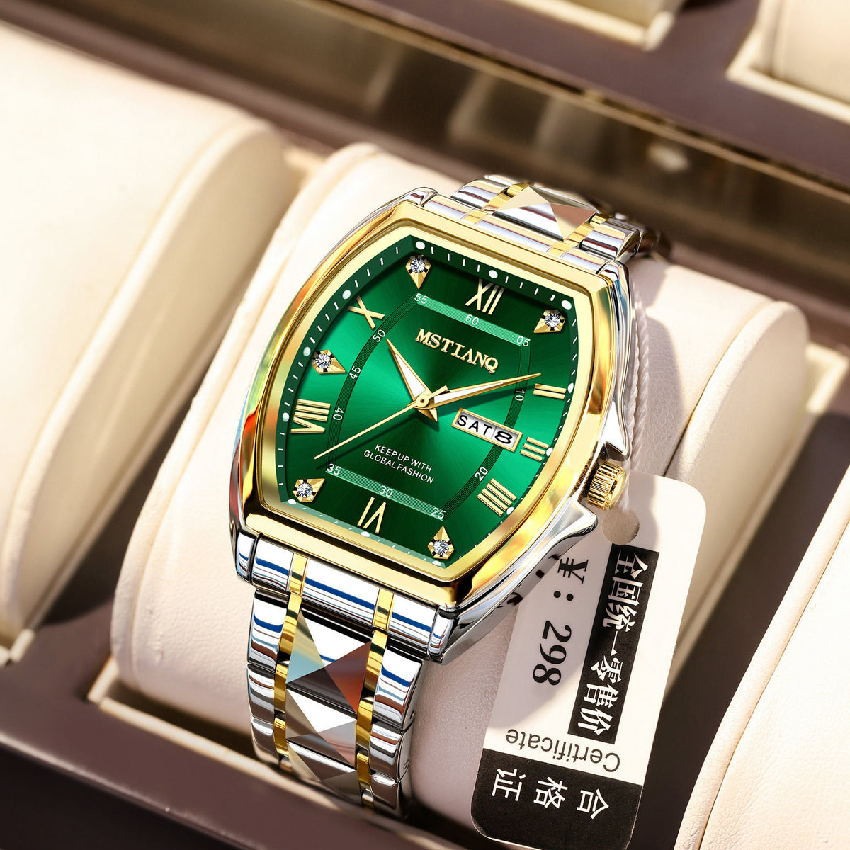 Mstianq 1121 Barrel-Shaped Men's Quartz Watch