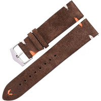 Wholesale Colorful Handstitched Velvet Suede Leather Watch Strap