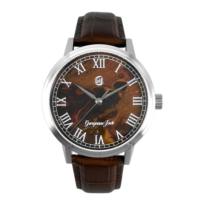 Gorgeous Jade MY25054 8215 Movement Brown Stone Dial Watch