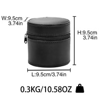 Round PU Leather Travel Portable Watch Storage Case