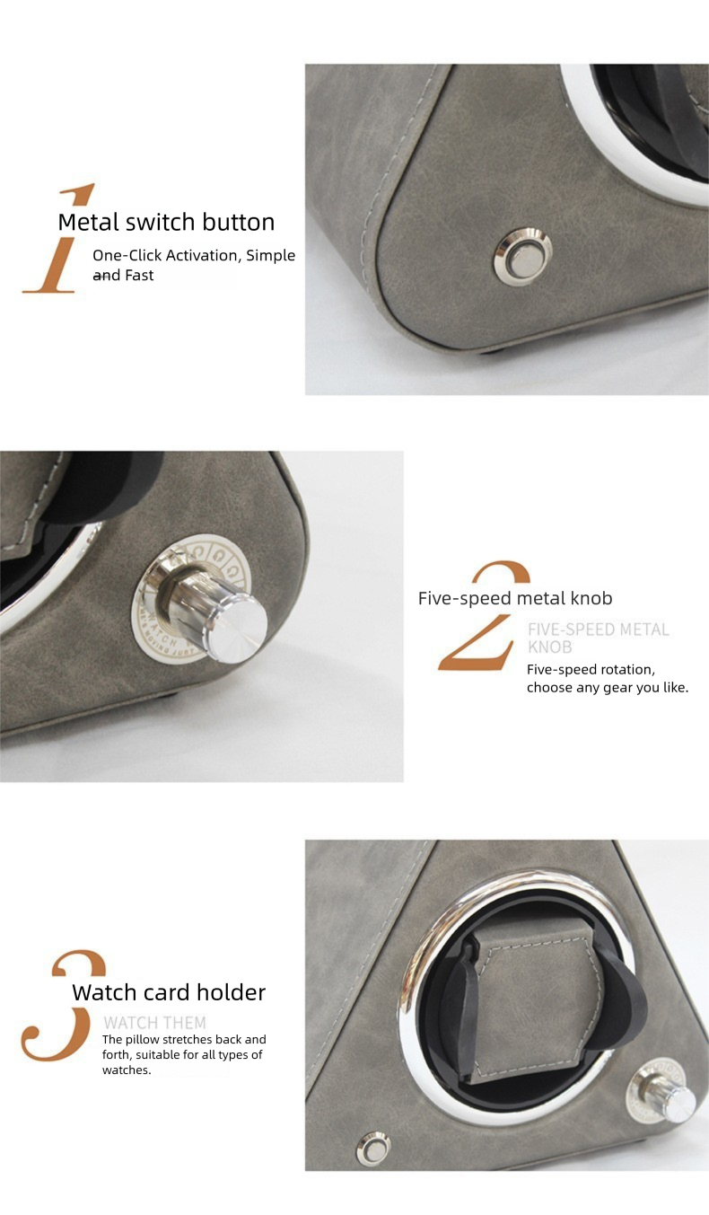 Triangular PU Leather Automatic Watch Winder