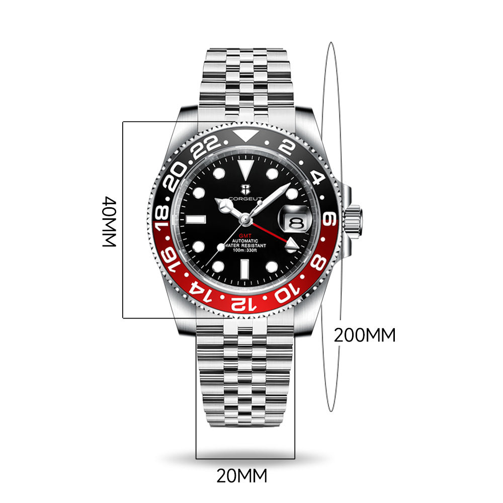 Corgeut 6001 NH34 Movement Sapphire Mirror 100m waterproof