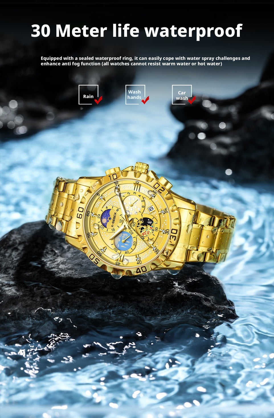 X-GEQCK 5072 Men's Starry Sky Style Electronic Waist Watch