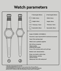 Gorgeous Jade MY25055 8215 Movement African Turquoise Dial Watch