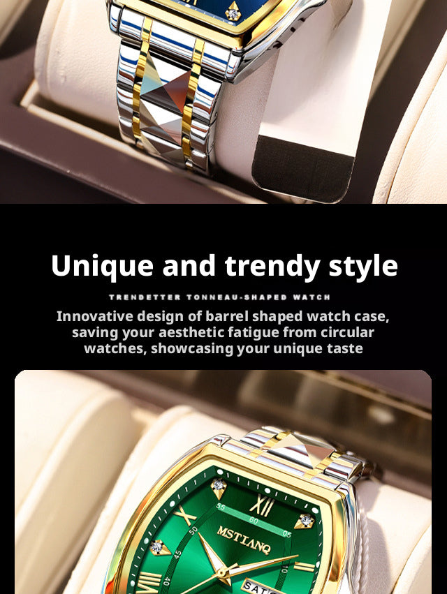 Mstianq 1121 Barrel-Shaped Men's Quartz Watch