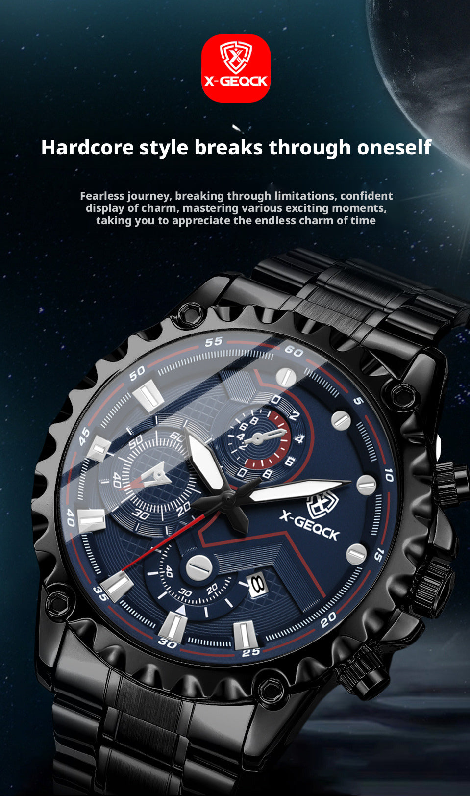 X-GEQCK DRL4 Men's Chronograph Quartz Wristwatch