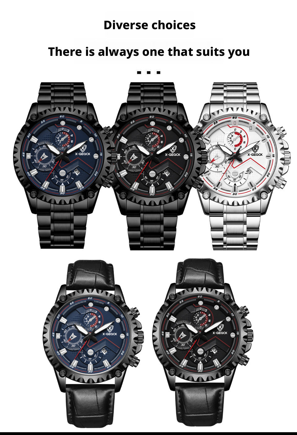 X-GEQCK DRL4 Men's Chronograph Quartz Wristwatch