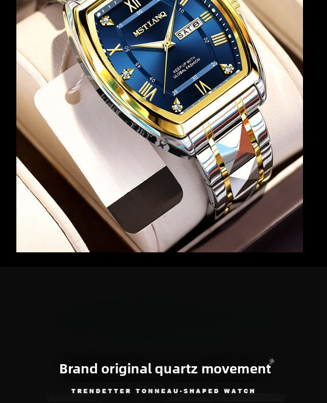 Mstianq 1121 Barrel-Shaped Men's Quartz Watch