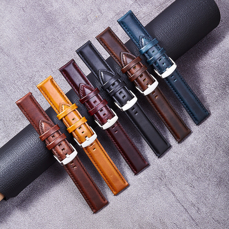 Oil wax leather genuine leather watch strap