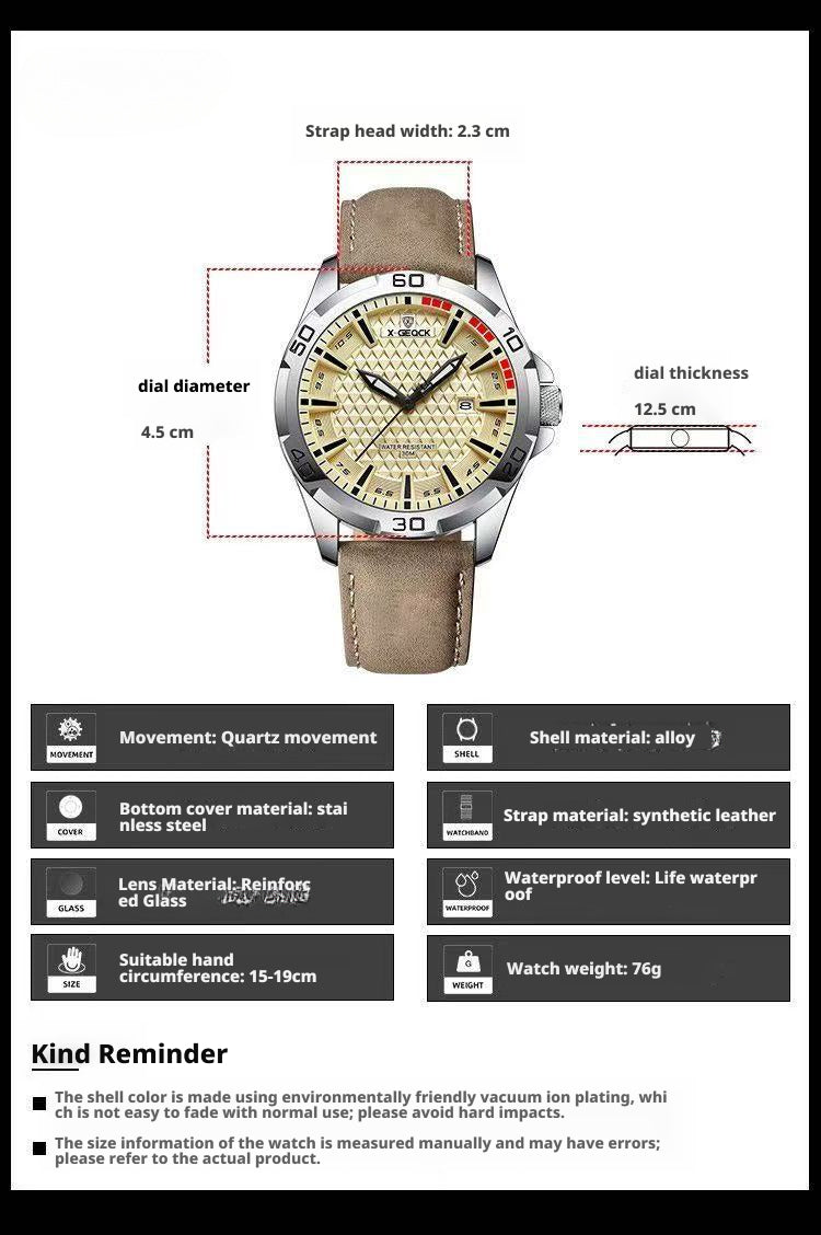 X-GEQCK 1106 Men's retro Quartz Wrist Watch