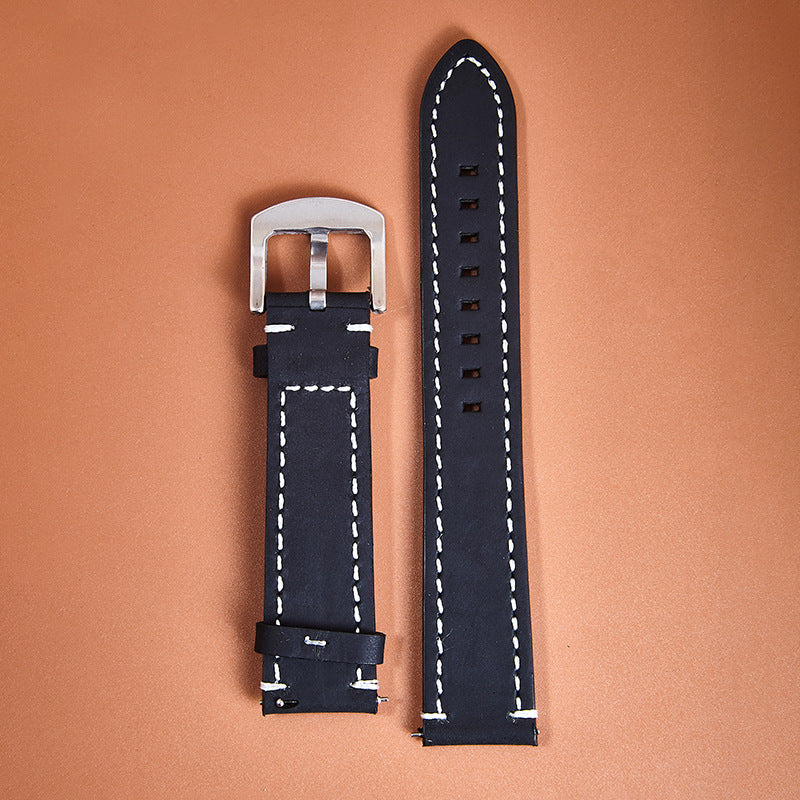 First Layer Cowhide Crazy Horse Retro Watch Strap