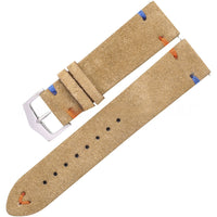 Wholesale Colorful Handstitched Velvet Suede Leather Watch Strap