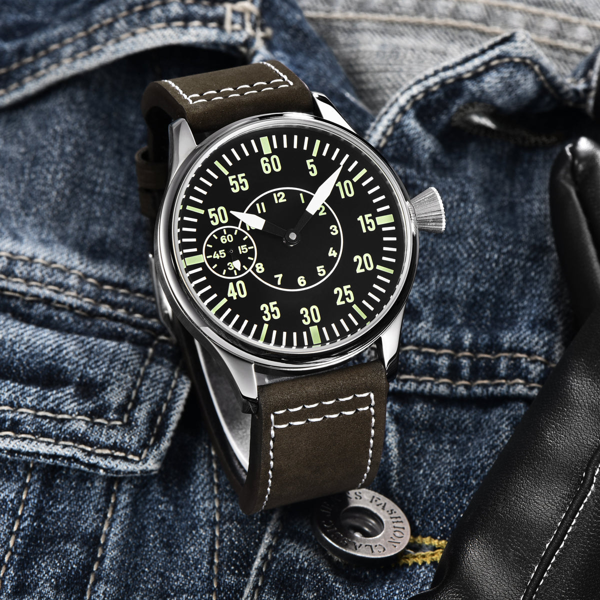 Corgeut 6023 ST3600 Movement Sapphire Mirror 30m waterproof