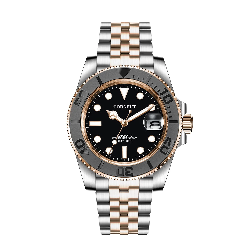 Corgeut 6001 NH35 Movement Sapphire Mirror 100m waterproof