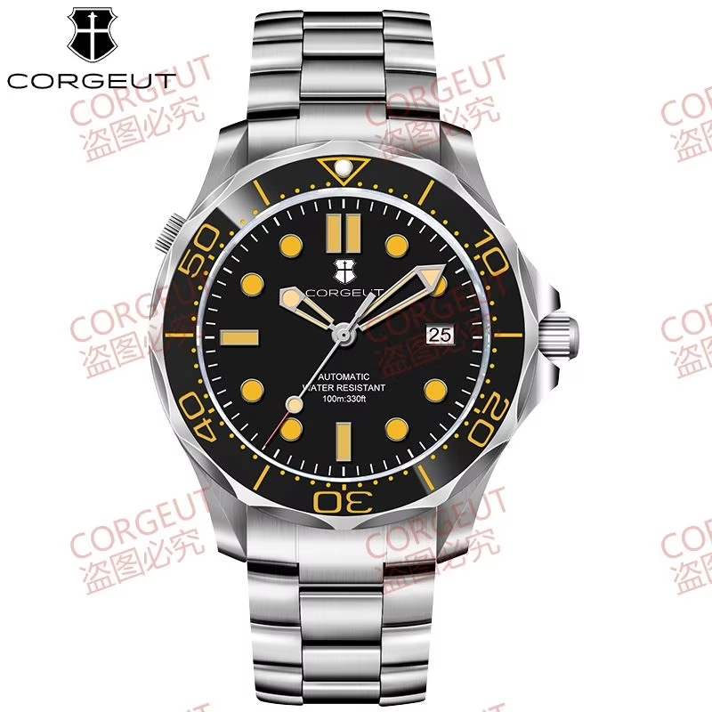 Corgeut 6008 NH35 Movement Sapphire Mirror 100m waterproof