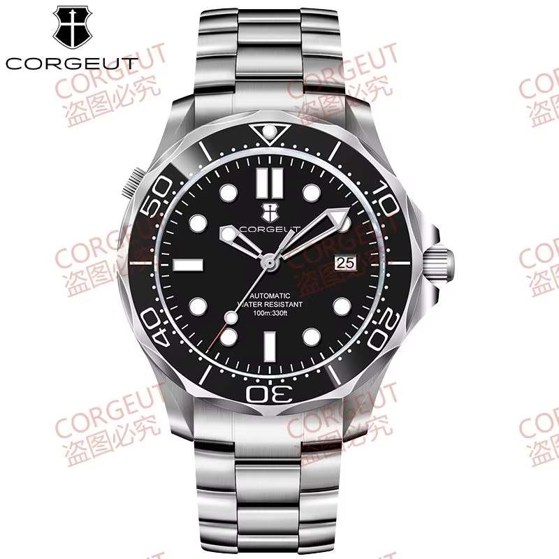 Corgeut 6008 NH35 Movement Sapphire Mirror 100m waterproof