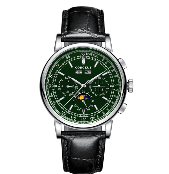 Corgeut 6016 Seagull Movement Sapphire Mirror 30m waterproof